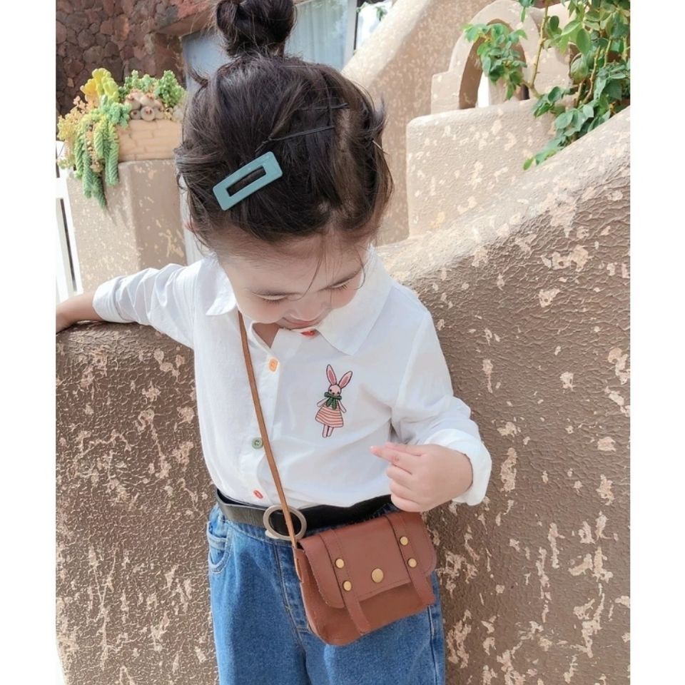 Áo Sơ Mi Cotton Trắng Tay Dài Thêu Họa Tiết Phong Cách Nhật Hàn Thời Trang Xuân Thu Hàng Mới Dành Cho Bé Gái