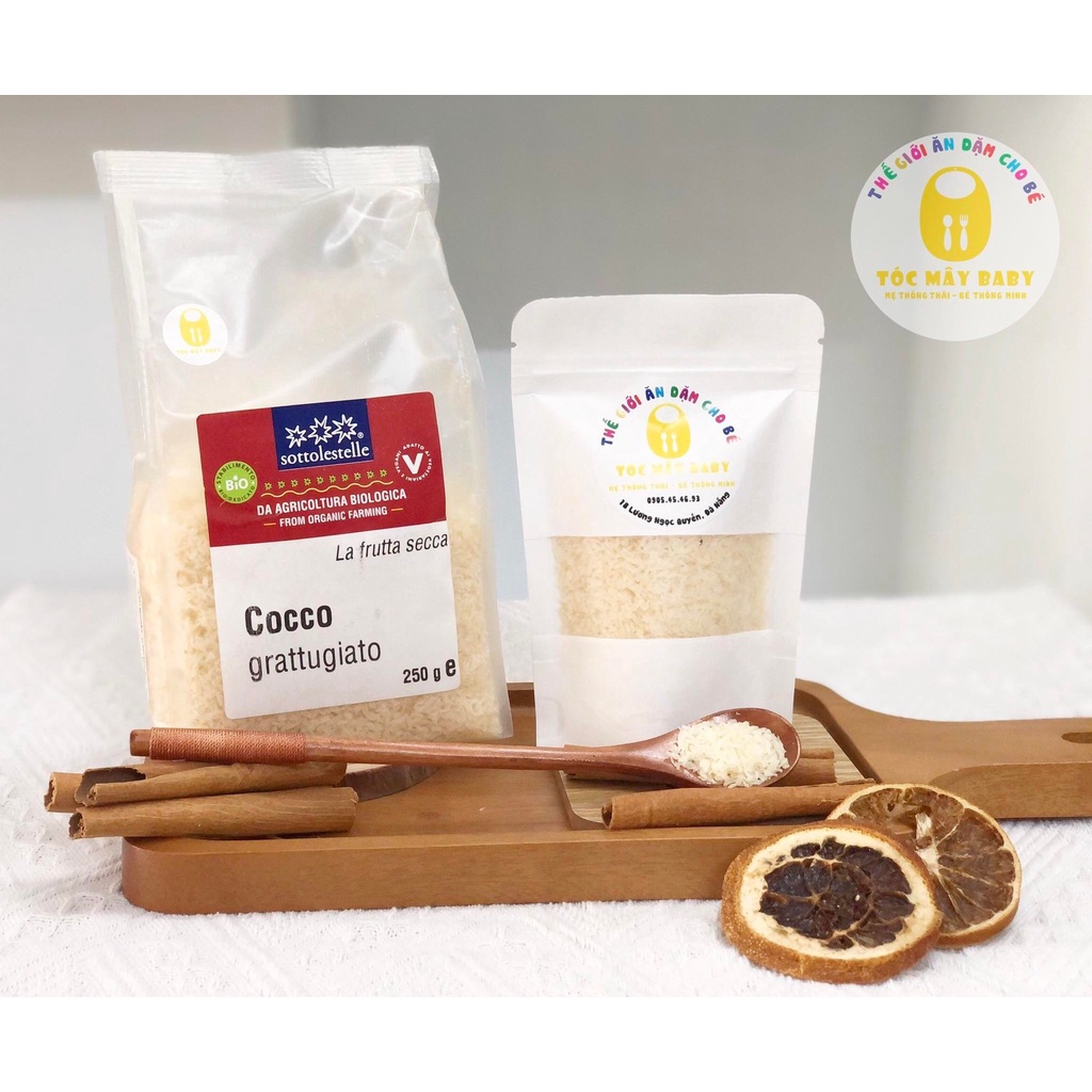 Vụn Dừa Hữu Cơ Sottolestelle Organic Shredded Coconut ( Gói 250g và 50g)