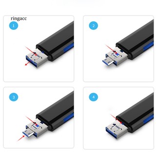 RGA Universal Smart Card Reader Cellphone Accessories USB 2.0 Type-C Micro USB TF SD-Card Reader OTG Adapter Multifunctional