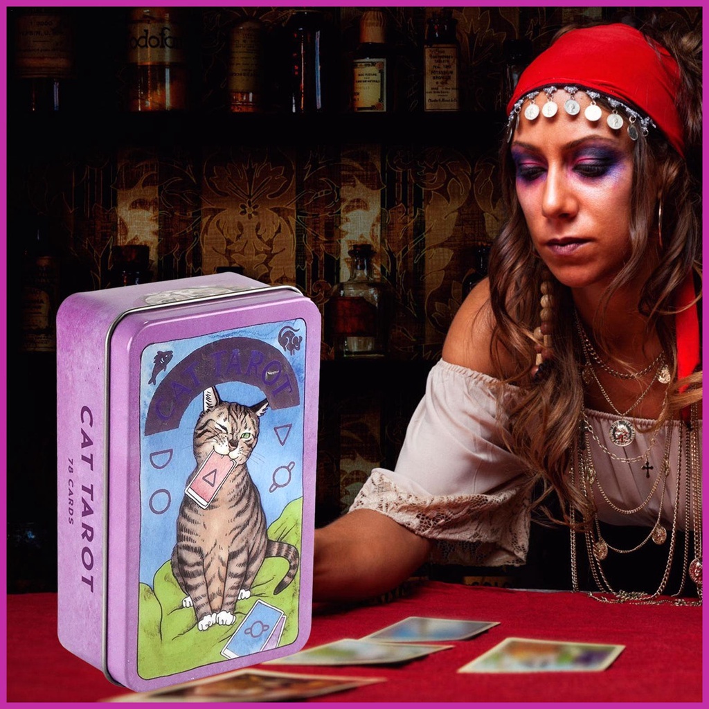 Bộ Bài TAROT 78 Lá Bài TAROT Oracle Mèo Huyền Bí Kèm Sách Hướng Dẫn
