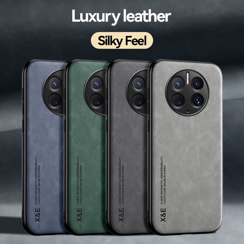 Ốp Điện Thoại Bọc Da Mặt Nhám Kèm Móc Xỏ Ngón Nam Châm Hút Cho Huawei Mate 50 Pro 40 Pro 30 Pro 20 Pro 20x