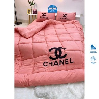 Set Chăn ga gối mùa đông cao cấp cotton đũi 5 món kèm chăn phao