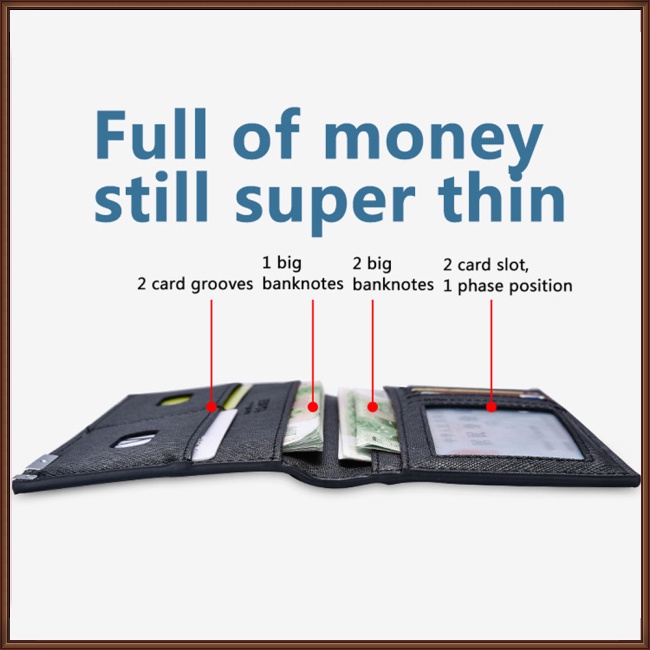 Ví Da Pu Siêu Mỏng Dáng Dài Thời Trang Hàn Quốc Cho Nam Giá Đỡ