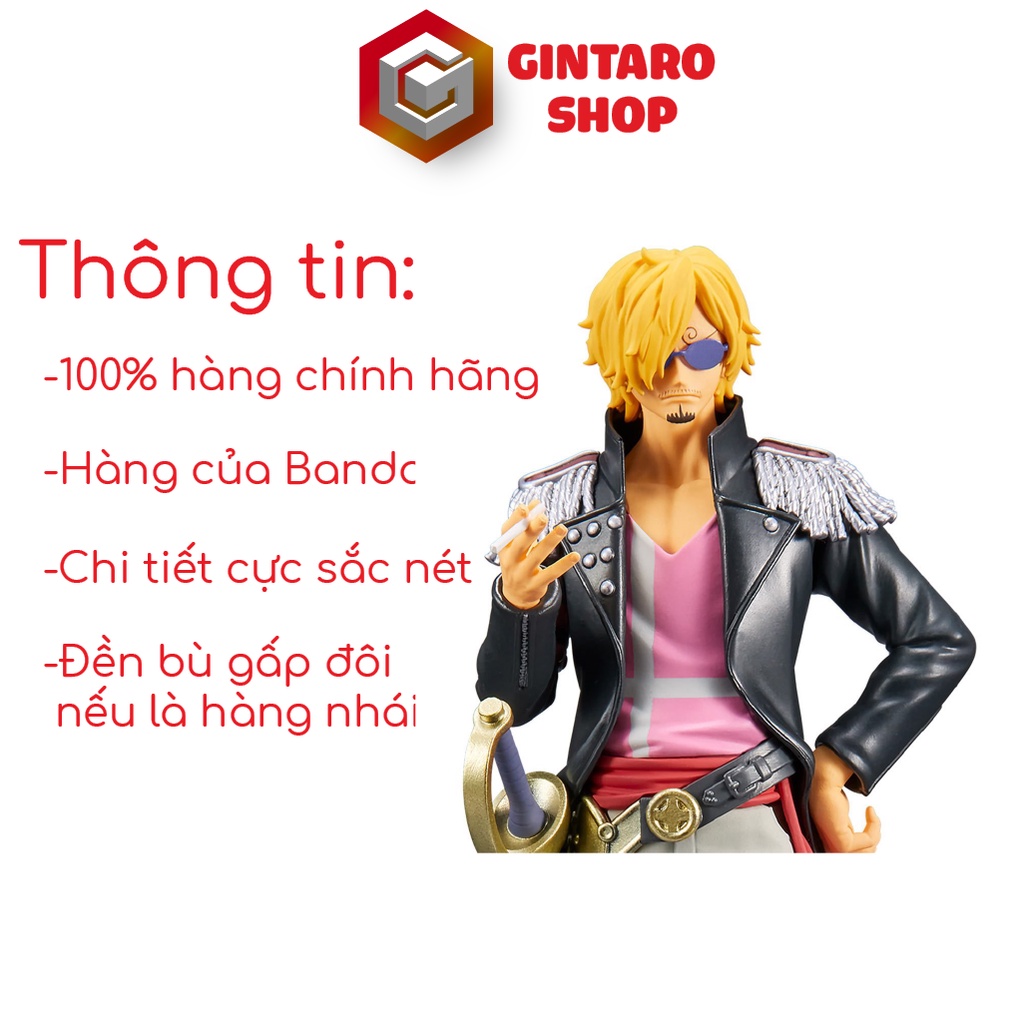 Mô hình Sanji FILM RED DXF The Grandline Men, Mô hình one piece Sanji chính hãng tem vàng chi tiết sắc nét Full Box