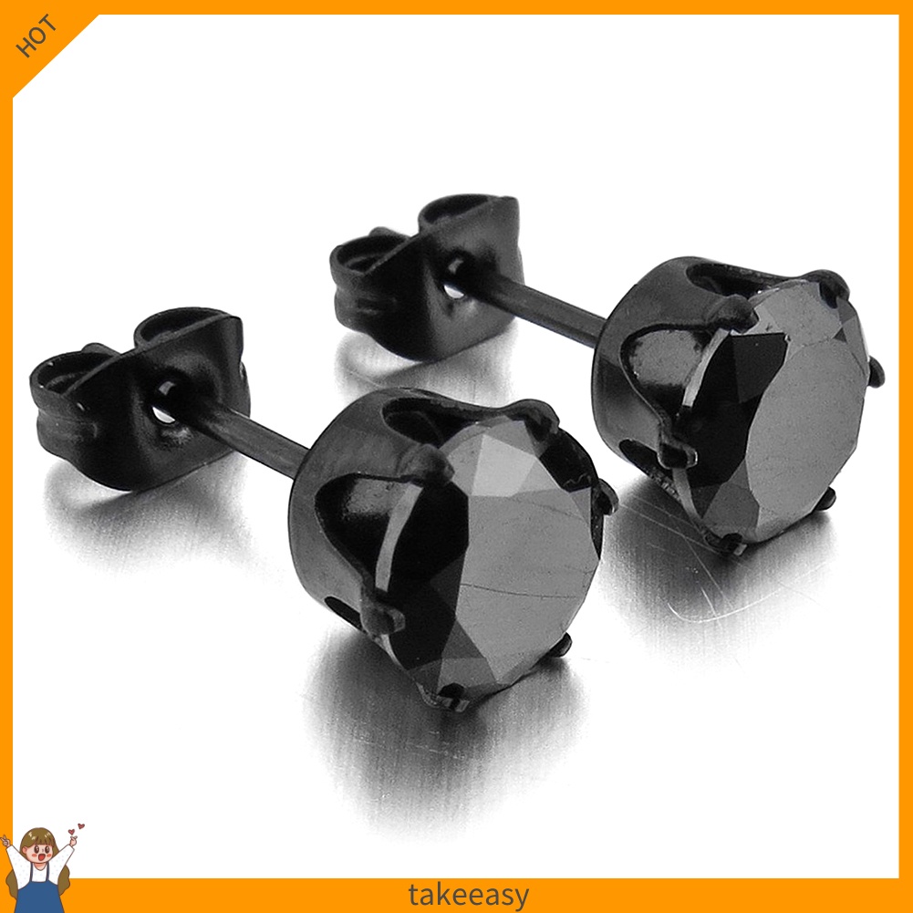 1 bông tai hình móng vuốt sáu màu đen 6/8mm phong cách punk cho nam và nữ