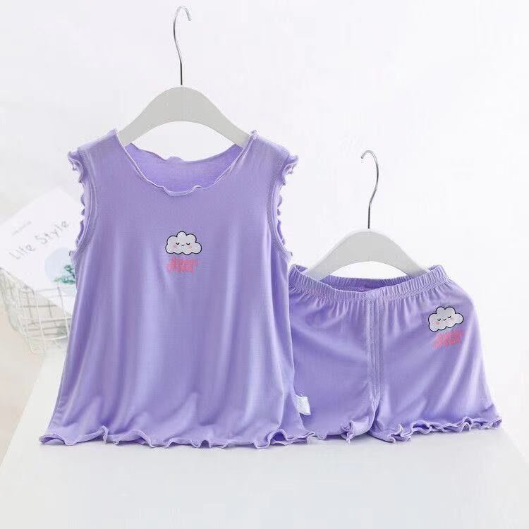 Bộ Đồ Ngủ Hai Mảnh Áo Tay Ngắn Phong Cách Thời Trang Mới 2022 Dành Cho Bé Gái