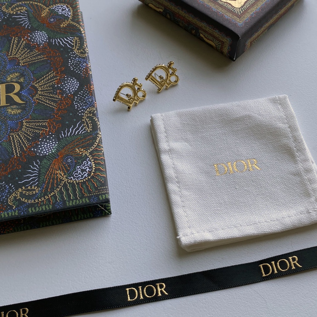 Khuyên Tai Tròn Khắc Chữ Dior Bằng Thép Titanium Thời Trang Cho Nữ