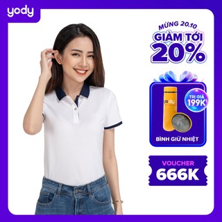 Áo polo nữ YODY phông cộc tay vải cotton cafe co giãn,chuẩn phom,xuất xịn thời trang công sở APN3700