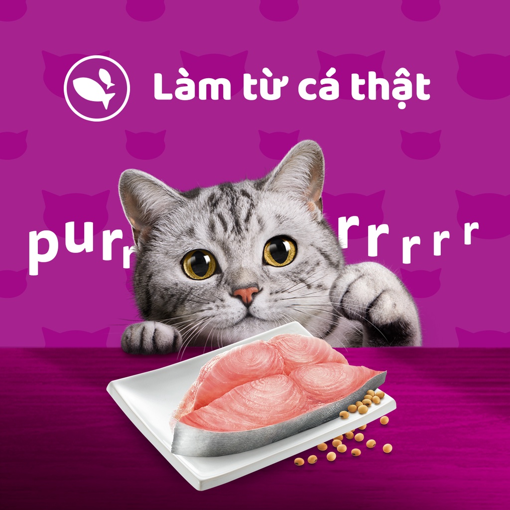 Bộ 4 Lon Thức Ăn Cho Mèo Trưởng Thành Dạng Pate WHISKAS Mix 2 Vị 400G