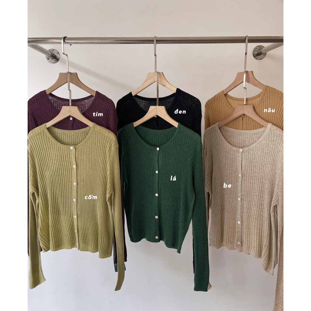 Áo cardigan len gân