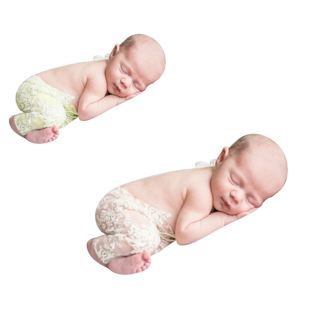 Bộ Áo Liền Quần Phối Ren Thêu Hoa + Băng Đô Xinh Xắn Chụp Ảnh Cho Bé Gái Sơ Sinh