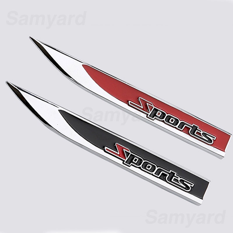 Bộ 2 Miếng Dán Logo 3D Bằng Kim Loại Trang Trí Cửa Xe Hơi Perodua Proton Honda Toyota TRD Volkswagen Kia BMW AMG RS