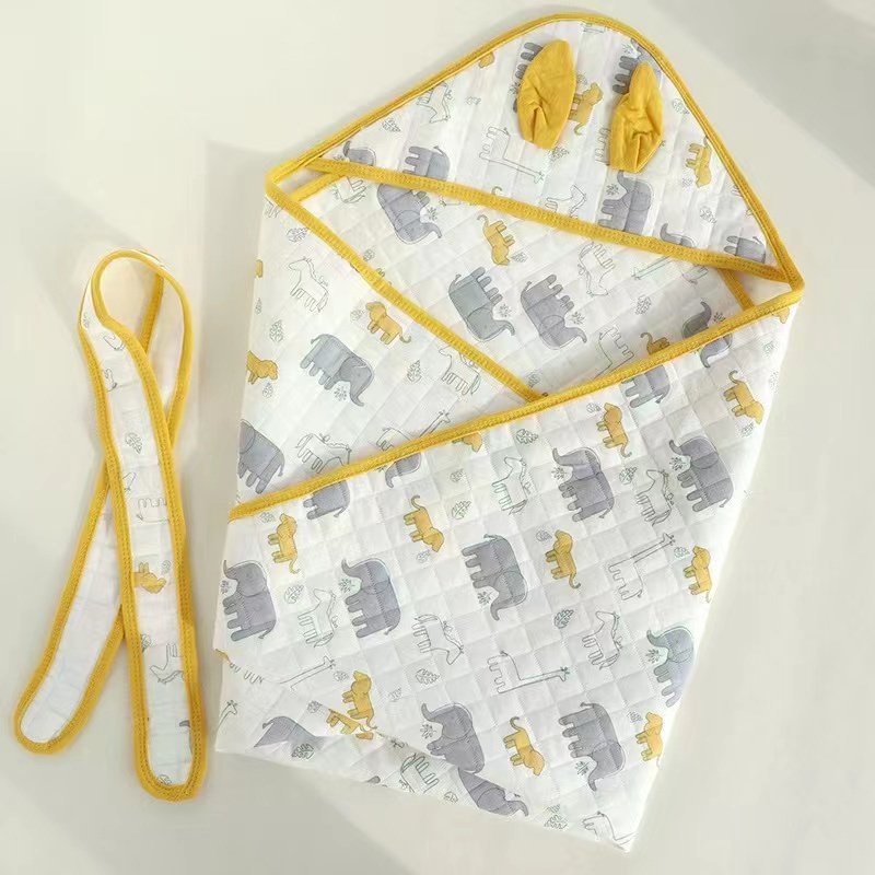 Chăn Ủ Cho Bé Sơ Sinh Mùa Thu Đông Có Mũ và đai Hình Thú