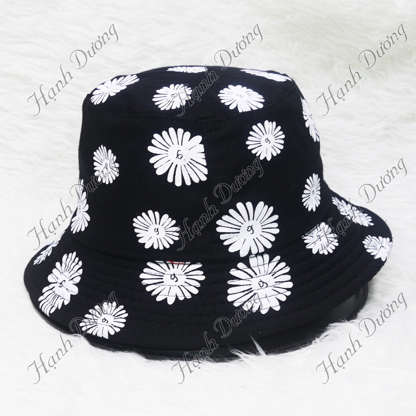 Nón bucket tai bèo in họa tiết nhiều hoa cúc dễ thương vải cotton cao cấp thời trang phù hợp cho cả nam và nữ