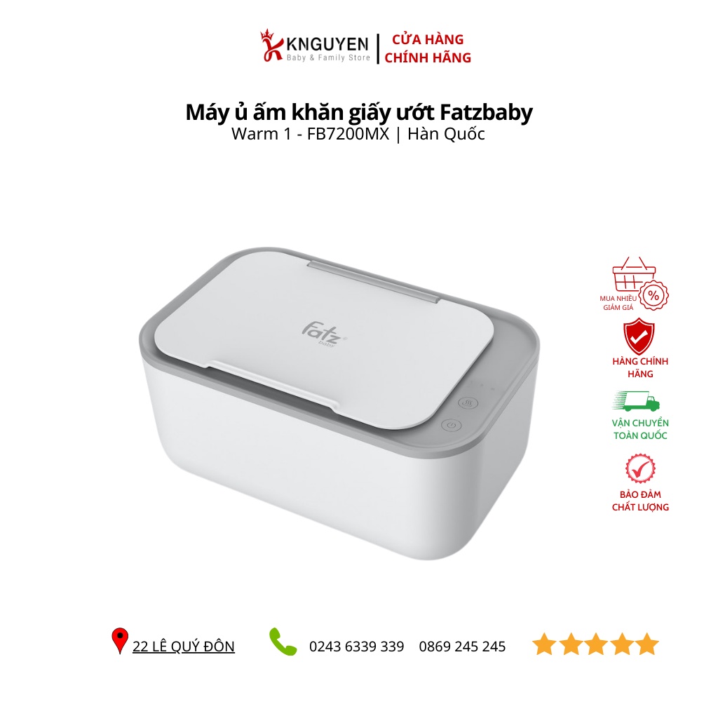 Máy ủ ấm khăn giấy ướt Fatzbaby - Warm 1 - FB7200MX