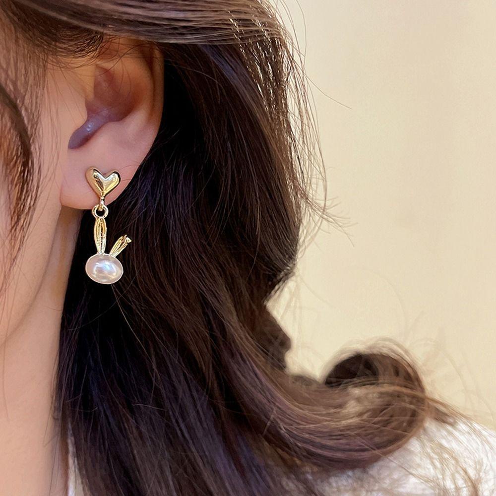 Khuyên Tai Kim Loại Hình Thỏ Dễ Thương Thời Trang Dành Cho Nữ