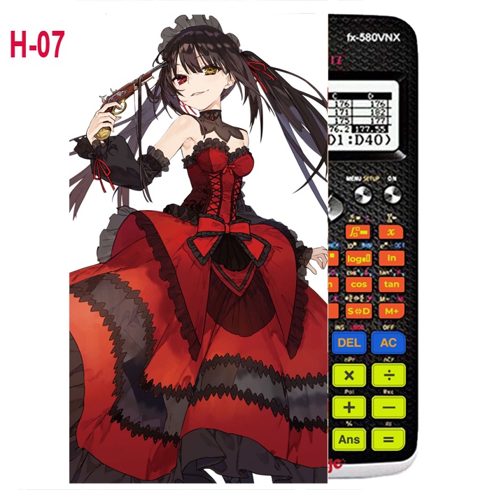 Decal Máy tính CASIO fx570, fx580...anime Date a Live nhân vật Kurumi