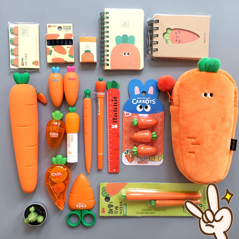 Bộ Gôm Tẩy Hình Củ Cà Rốt Siêu Dễ Thương Cho Bé