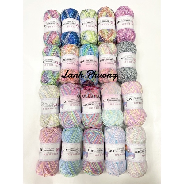 Len Baby Yarn Màu Loang Chính Hãng, Siêu Mềm Mại