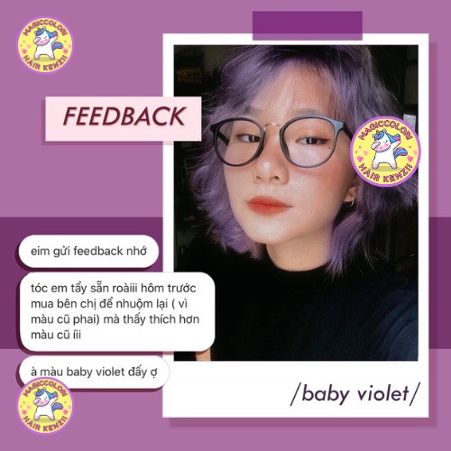 Thuốc Nhuộm Tóc Tím Khói Sáng Tặng Oxy Trợ Nhuộm Găng Tay Mũ Chùm Kenzii Lên Từ Tone 9