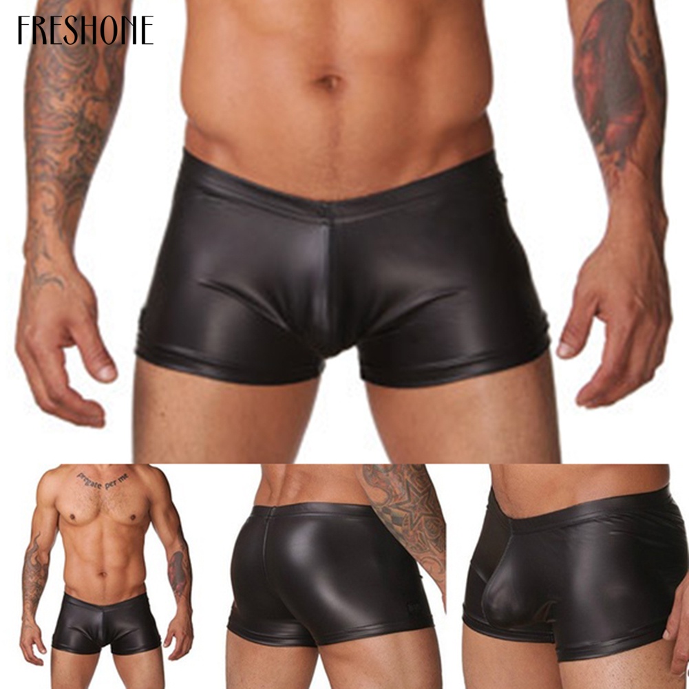 Quần Lót Boxer Giả Da Mềm Mại Quyến Rũ Cho Nam