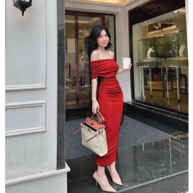 Đầm Body Nhúng Trễ Vai-D110