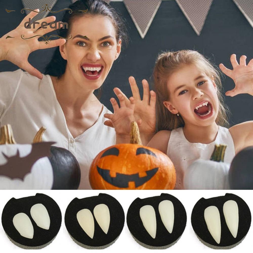 【DREAMLIFE】Bloodcurdling Vampire Werewolves Fangs Fake Dentures Teeth Costume Halloween Fad Quality Assurance Buy with confidence