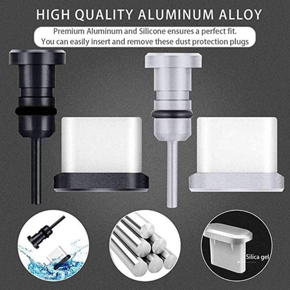 1 Bộ Nút Bịt Chống Bụi Cổng Sạc Type C 3.5mm Cho Điện Thoại