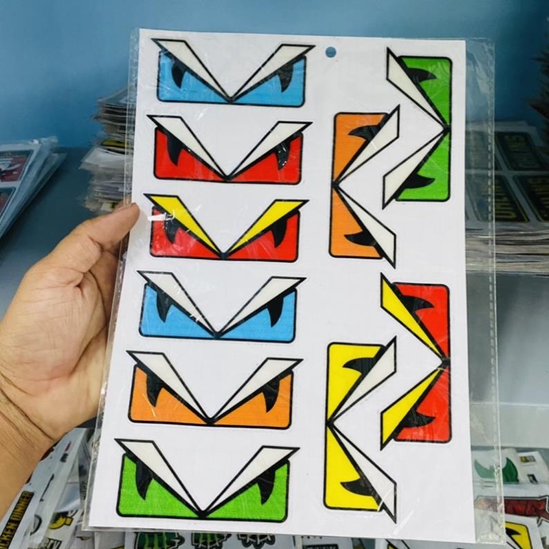 Combo 10 tem mắt fendi keo nổi nhiều màu