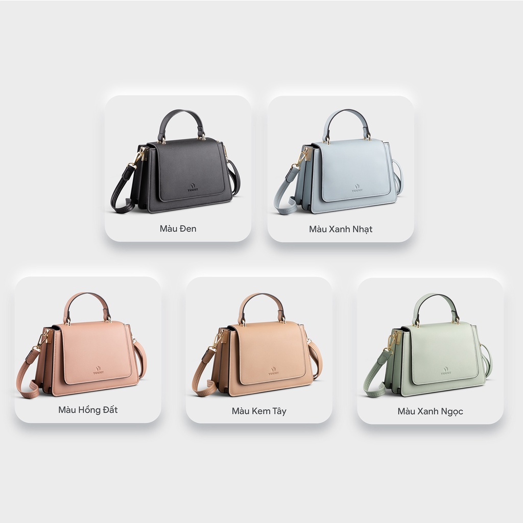 Túi đeo chéo da nữ nắp gập phối quai xách YUUMY Seasand YN128