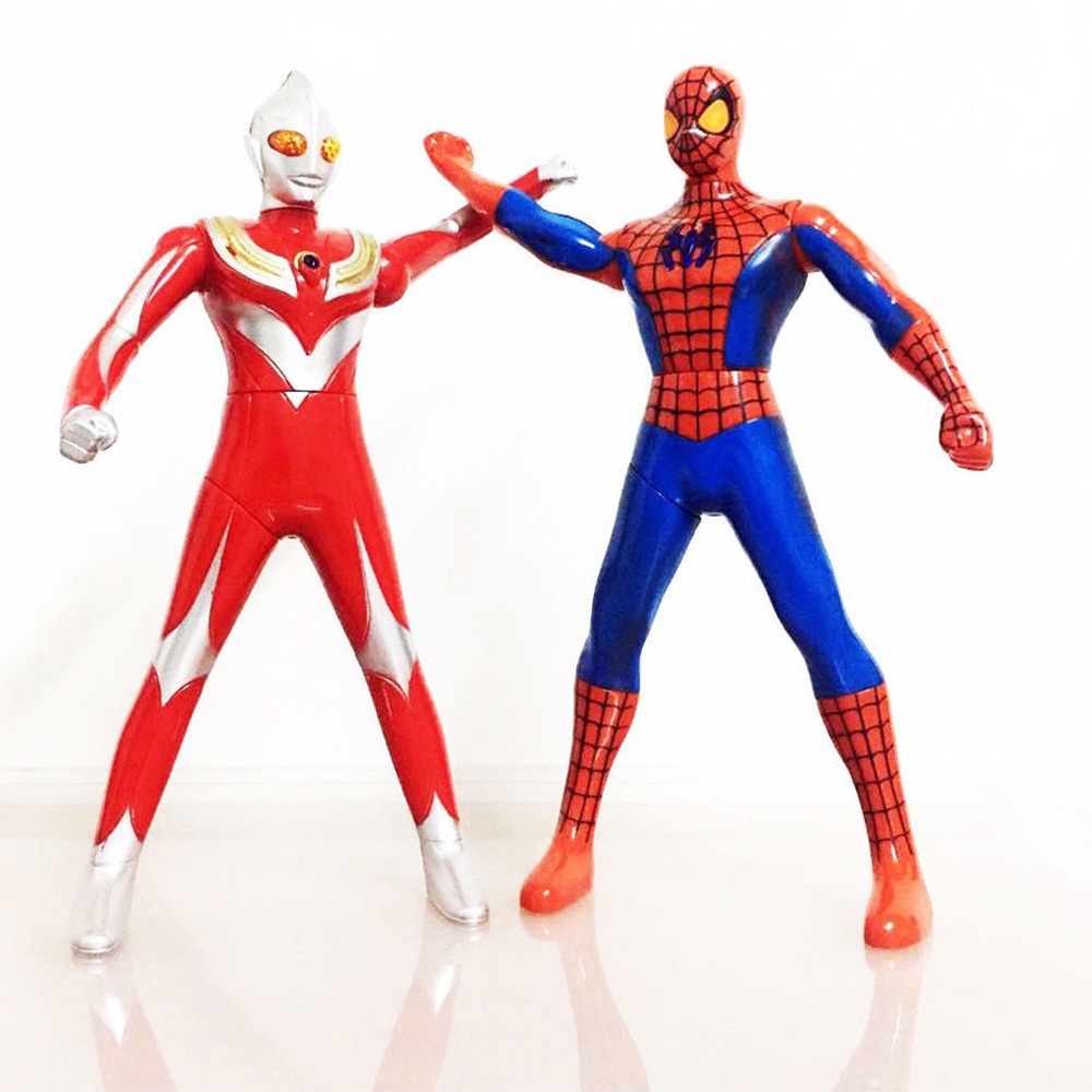 Xoay 360 ° Người Nhện Người Sắt Captain America Hulk Avengers Ultraman HEROES LEAGUE Nhân Vật Hành Động Đồ Chơi Trẻ Em 18Cm