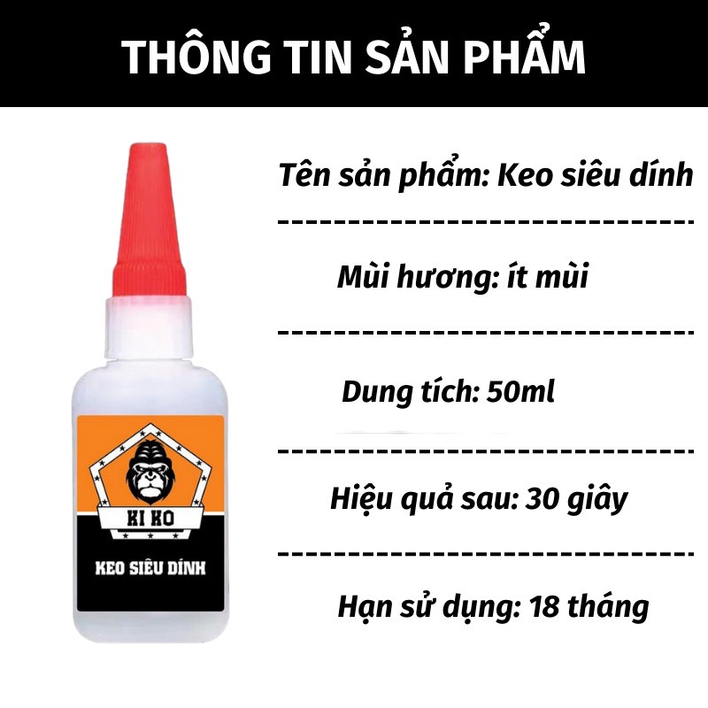 Keo Siêu Dính Dán Mọi Chất Liệu Cực Mạnh An Toàn Môi Trường KEO DÁN KIKO