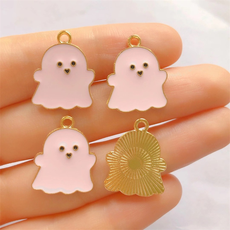 Set 4 Khuyên Tai Hợp Kim Tráng Men Hình Ma Halloween