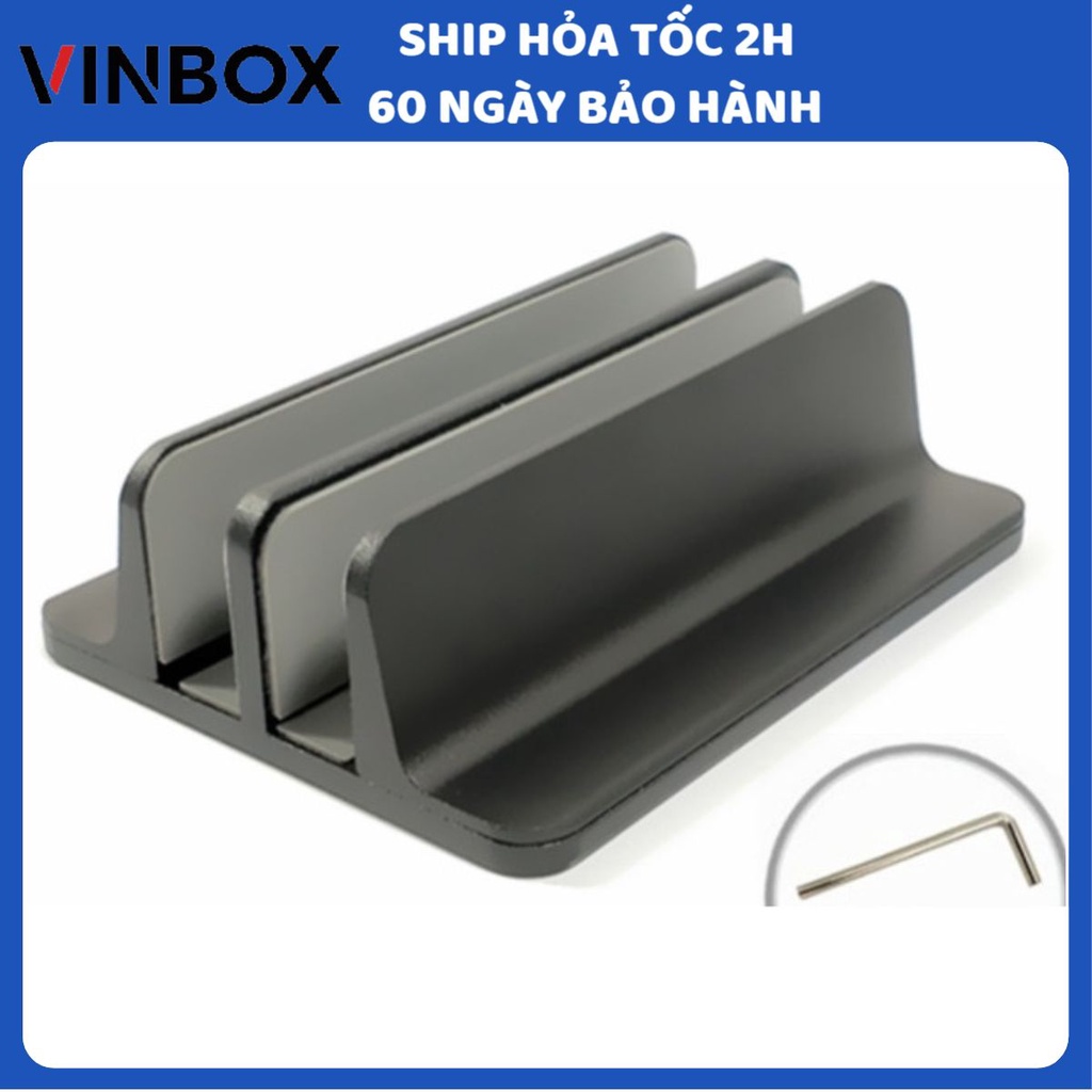 Giá Đỡ Kiêm Đế Dựng Đứng Laptop Nhôm Tản Nhiệt Macbook, iPad, SurFace Cao Cấp Để Bàn Chắc Chắn VINBOX HC02