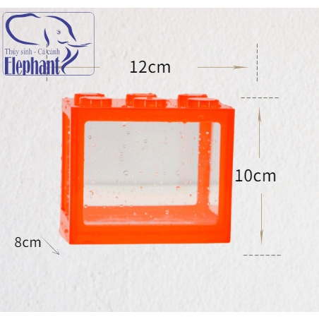 Keo hồ bể show nuôi cá betta bằng mica kích thước 12x10x8cm