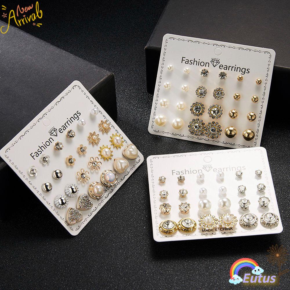 Set 12 Đôi Bông Tai Ngọc Trai Đơn Giản