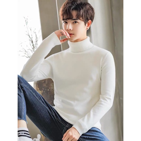 Áo len nam cổ lọ màu mới nhất - Áo len nam