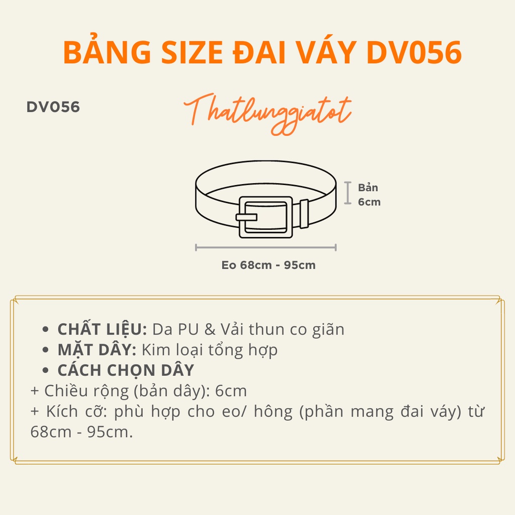 Đai váy bản to mặt tròn cài phối đầm, belt vest bản 6cm DV056 - Thắt Lưng Giá Tốt