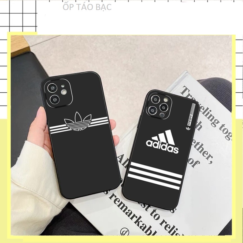 Ốp lưng iPhone Adidas Chống sốc cạnh viền vuông Silicon mềm dẻo cho /X/XS/11/12/13/14 Pro Plus Max
