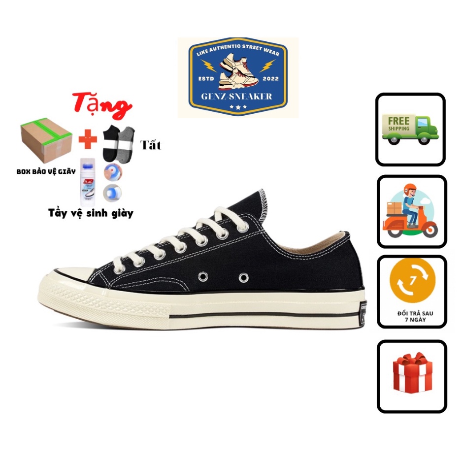 Giày Thể Thao Cv 1970s Đen Cổ Thấp - Sneaker CV Nam Nữ size 36-43