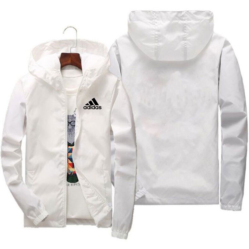 Áo Khoác Gió Adidas Mỏng Có Mũ Trùm Phối Khóa Kéo Kiểu Hàn Quốc Thời Trang Xuân Thu 2022 Cho Nam Cỡ S-7XL