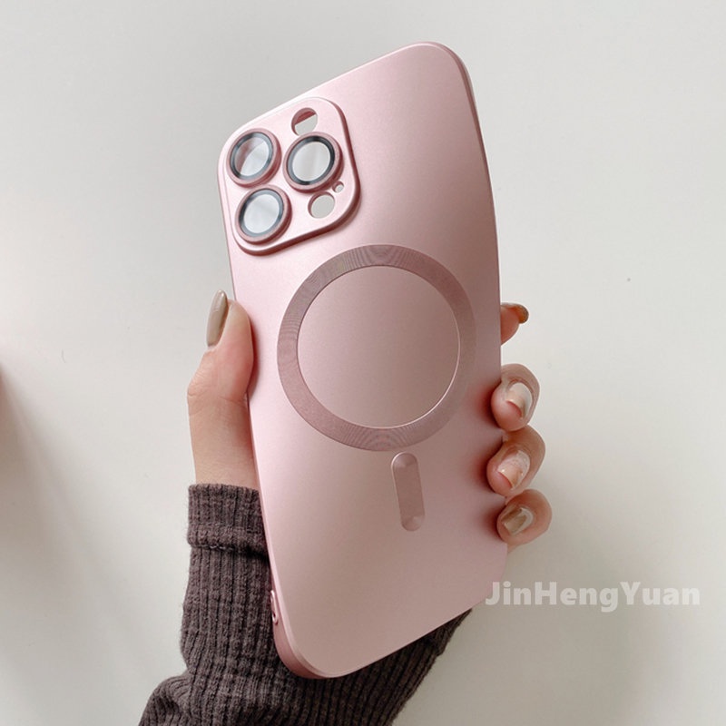 Ốp Điện Thoại Silicone Mềm Dạng Nhám Kèm Móc Xỏ Ngón Nam Châm Cho IPhone 14 13 12 Pro Max 14 Plus
