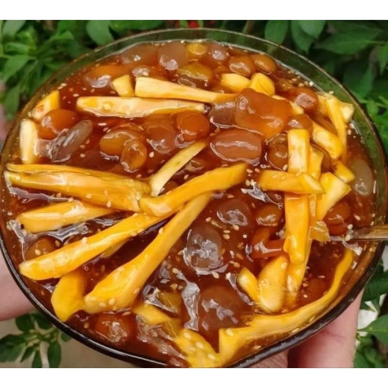1kg Đá Me Hạt Dẻo ngào Đác Rim Cùng khóm Mít Tặng Kèm Gói Đậu Phọng Rang