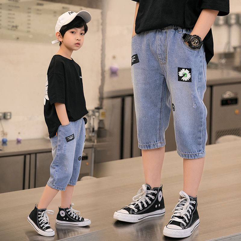 Quần Lửng Denim Mùa Hè Phong Cách Mới Năm 2021 Dành Cho Bé Trai