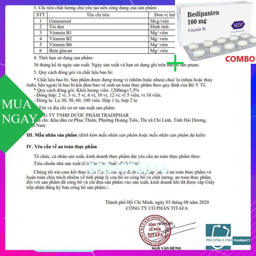Combo Bedipanten 100mg +  Sản phẩm Pharatonix Gold hỗ trợ nâng cao sức khỏe