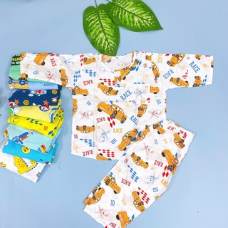(SIZE 7) Bộ tole lanh, tôn, lanh lụa mặc nhà bé trai tay dài QUẦN DÀI cổ tròn 16-18kg, bộ hè cho bé, mát mẻ.