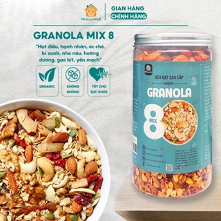 Granola Siêu Hạt Mix 8 NHALAM FOOD Loại Hạt Ăn Kiêng Giảm Cân Thêm Hạt Điều