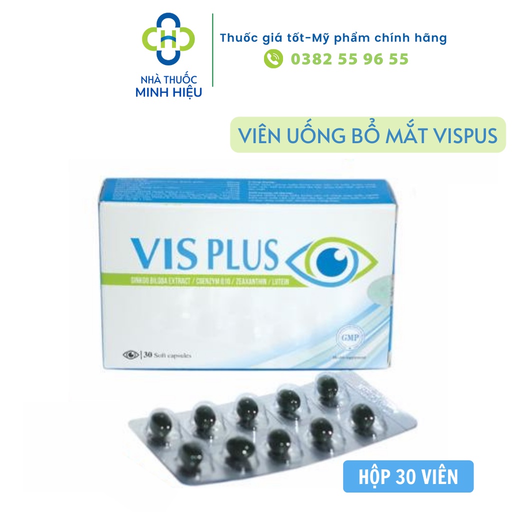 Viên uống bổ mắt VISPLUS (Hộp 30 viên)-Hỗ trợ cải thiện thị lực cho người cao tuổi, hạn chế quá trình lão hóa mắt