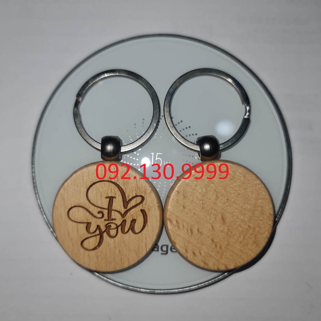 Móc treo khóa, khắc chữ- số, logo, stick theo yêu cầu- đường kính 4x4cm- Móc treo thiết kế chắc chắn không đứt gãy