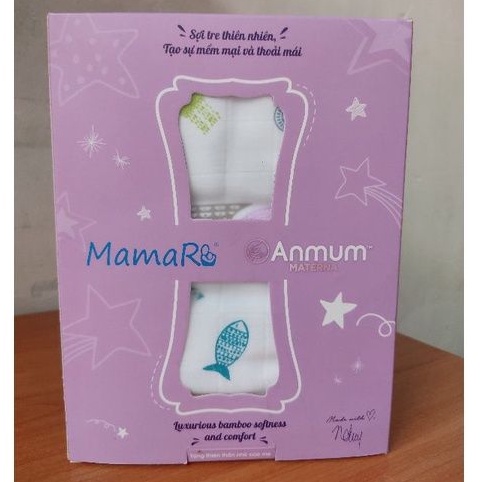 (125cm*125cm) Khăn Tắm Bé Sợi Tre và Sợi Cotton - MamaRu